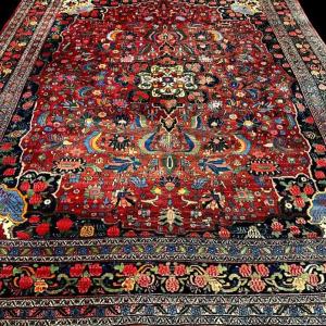 Tapis Bidjar ancien, 270 x 355 cm, laine nouée main vers 1920-1930 en Iran, en très bel état 