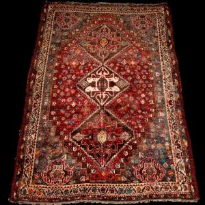 Tapis Gashgaïs, 115 x 172 cm, laine sur laine nouée main vers 1950/60 en Iran, très bon état