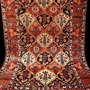 Tapis Bakhtiar ancien, 140 x 215 cm, beau persan en  laine nouée main en Iran  vers 1930-1950 