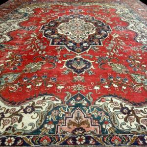Tabriz Rug, 284 Cm X 398 Cm, Hand-knotted Kork Wool In Iran Circa 1960, In Beautiful Used Condition