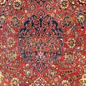 Tapis Kashan ancien, 150 x 223 cm, laine kork nouée main, Kadjar, XIXème siècle, qualité Musée