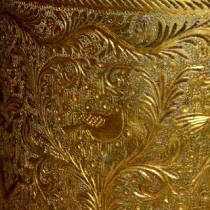 Indo-persian Vase, Finely Engraved Brass, Late 19th Century, Very Good Condition, Beautiful Patina