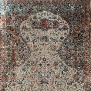 Tapis Hereke ancien, 92 x 130 cm,  soie sur soie et fil d'argent, rare, 1920, Turquie, ottoman