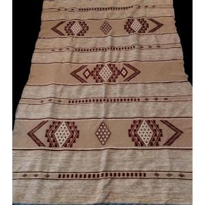 Couverture Berbère, laine vierge, 156 x 228 cm, tissée par les femmes, Tunisie, parfait état