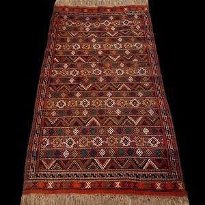 Tapis Kurde, 135 x 280 cm, laine nouée main façon Soumak, 1970 - 1980, parfait état,  Kurdistan