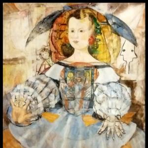 Huile sur panneau de bois, 116 x 89 cm, peinture moderne vers 1960, très bon état