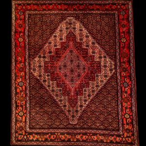 Senneh Rug, 127 X 153 Cm, Hand-knotted Wool From Iranian Kurdistan, 1980, Very Good Condition
