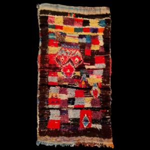 Tapis Boucharouite ancien, 72 x 130 cm, laine & coton, Maroc, 1960 - 1970, collection