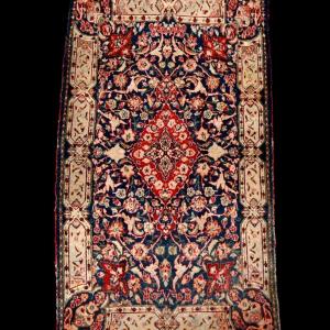 Kashan Carpet, Kadjar, 90 X 163 Cm, Wool & Silk Hand-knotted In Iran, 1880 - 1900, Collection