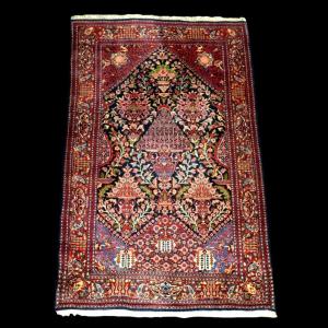 Tapis Kashan floral, 128 x 202 cm, laine kork nouée main en Iran vers 1950, parfait état