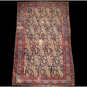 Tapis Senneh, 127 x 187 cm, laine nouée main sous la dynastie Kadjar, décor de botehs, XIXème S