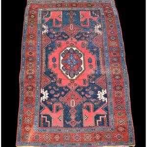 Tapis Kazak Lambalo, Caucase 125 cm x 194 cm, laine nouée main, daté de 1323 soit 1905