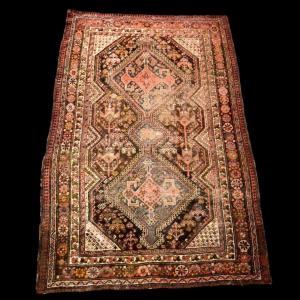 Carpet Gashghaï, Iran, Wool On Wool, 136 Cm X 201 Cm, XIXth Century, Superb