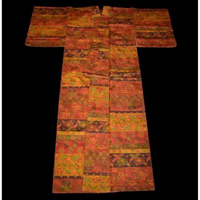 Tsumugi Kimono For Women In Silk, Japan, 1950, Very Good Condition