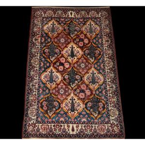 Old Persian Bakhtiar Rug, 142 Cm X 223 Cm, Hand Knotted, Iran, Late 19th Century, Early 20th Century