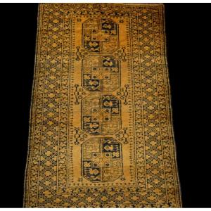 Golden Afghan Rug, Circa 1950, 135 Cm X 221 Cm, Wool On Wool, Afghanistan, Very Good Condition