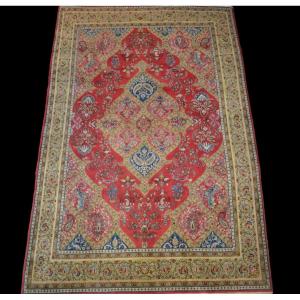 Tapis Persan Ghoum, 192 cm x 304 cm, laine nouée main, Iran, vers 1980 en très bon état