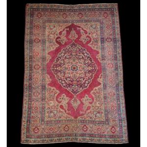 Tapis Persan Tabriz ancien, 143 x 212 cm, laine nouée main très finement, Perse, fin XIXème