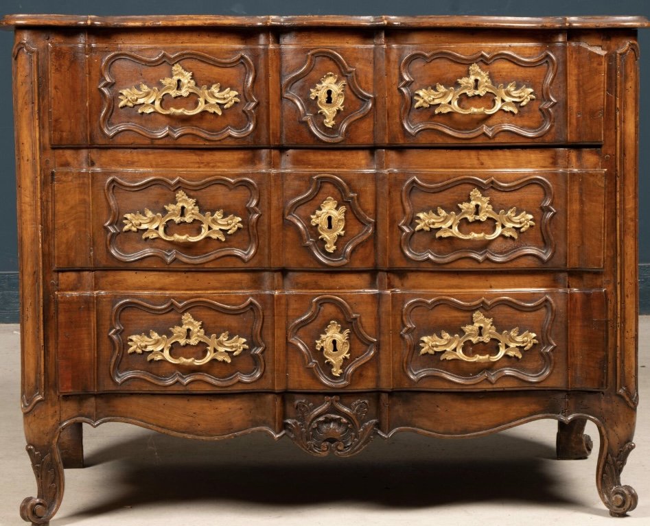 Commode en noyer du XVIII° siècle-photo-2