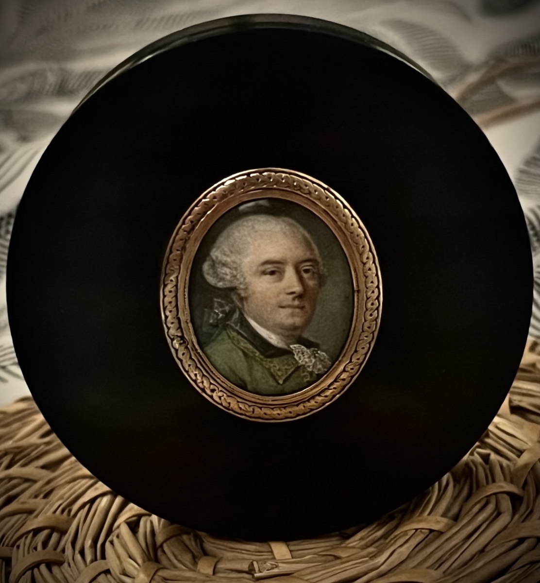 Portrait Miniature 18th Century Aristocrats 14-carat Gold Frame-photo-2