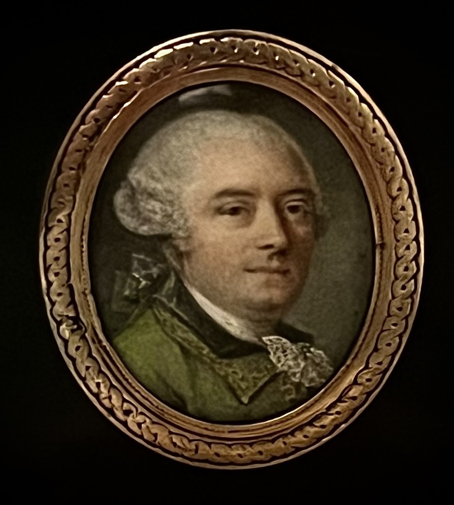 Portrait Miniature 18th Century Aristocrats 14-carat Gold Frame