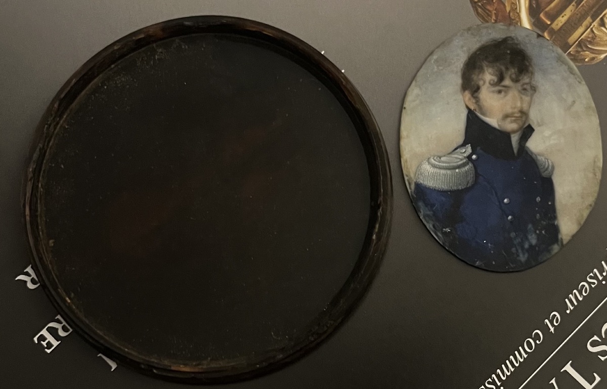 Portrait miniature officier XIXe siècle -photo-3