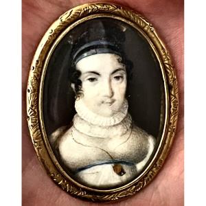 A Lovely Miniature Portrait Of An 18th-century Countess