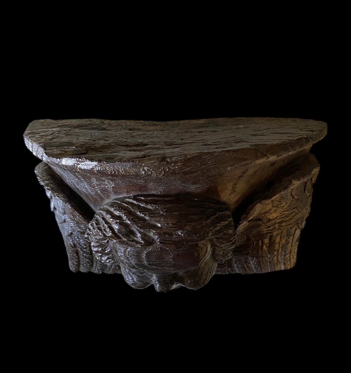 Mercy Seat Or Misericord In Oak Representing A Cherub, 16th Century-photo-3