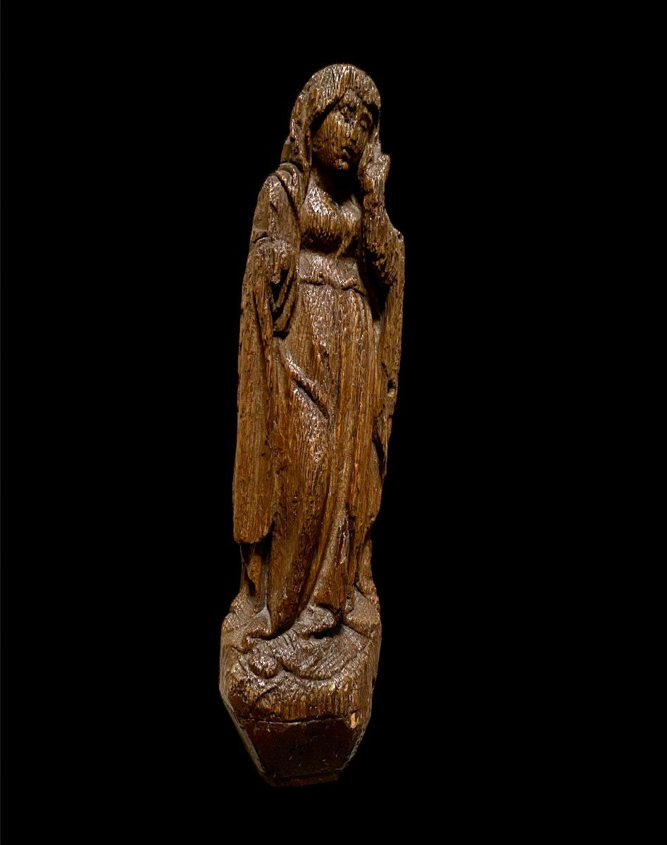 Une Statue En Chêne De La Vierge En Deuil, Fin Du XVe Siècle-photo-2