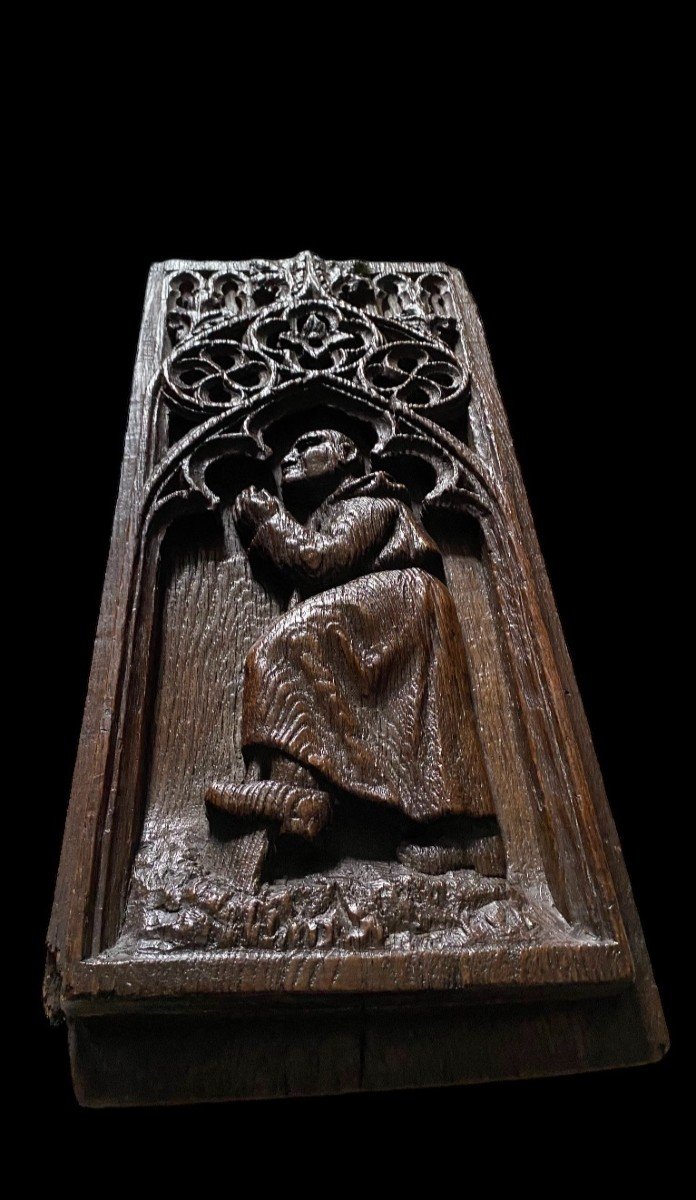 Un Panneau En Bois Du 16ème Siècle Représentant Saint Fiacre-photo-2