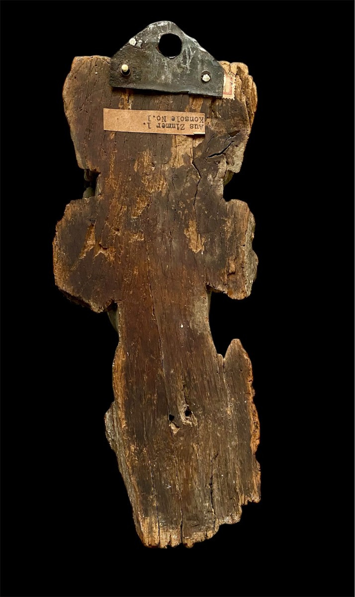An Antique Wooden Angel Corbel, 16th Century-photo-4