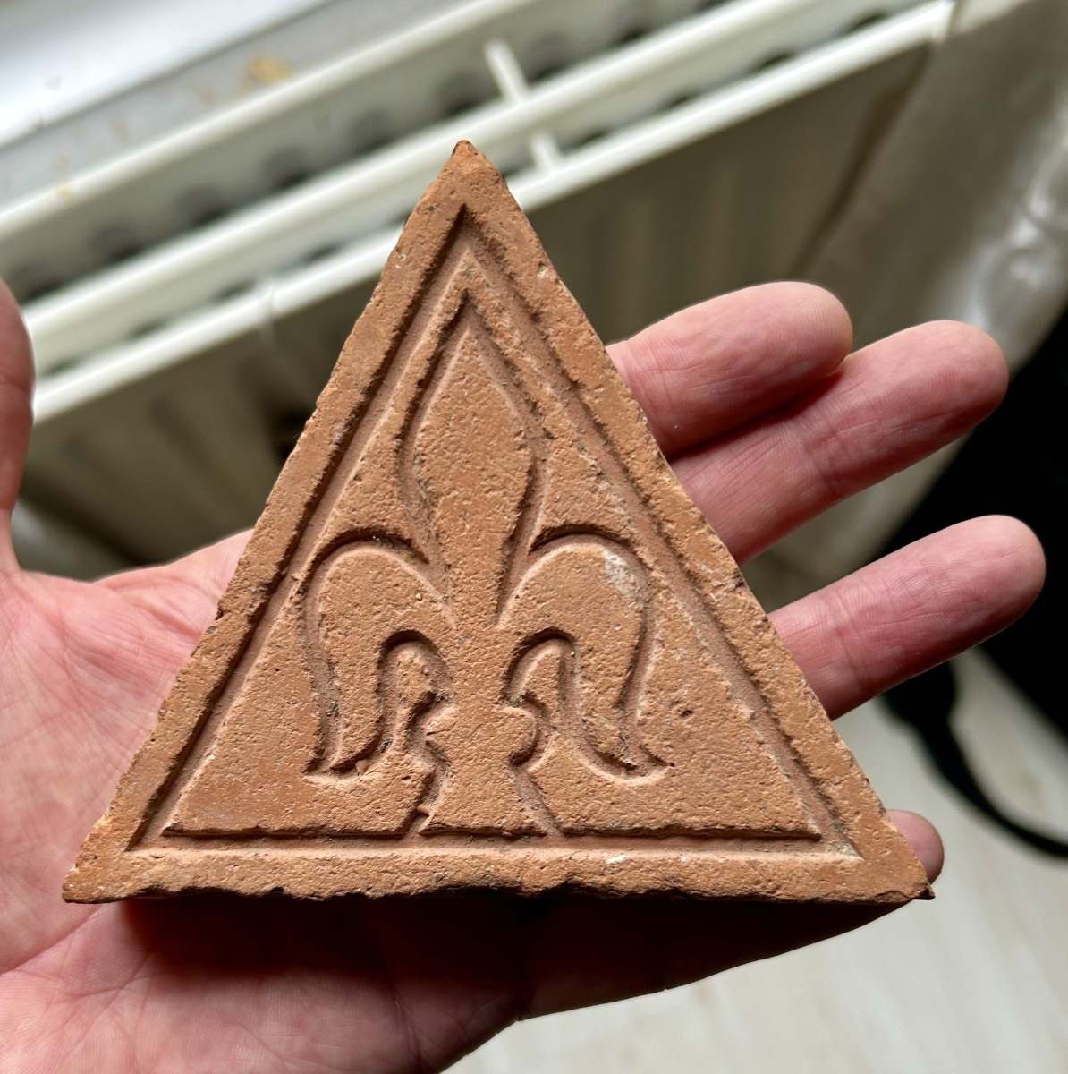 A German Floortile With Fleur-de-lis Decoration-photo-2