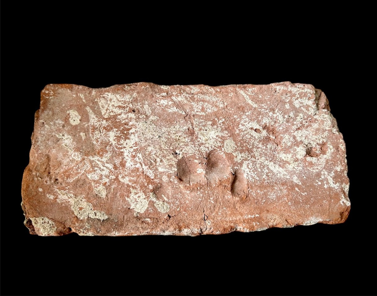 Big 14th Century Appeldorn Castle Brick With Human Fingerprints -photo-3