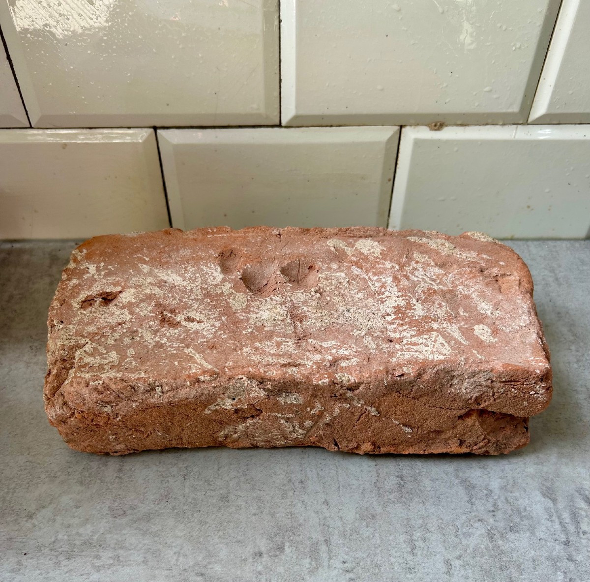 Big 14th Century Appeldorn Castle Brick With Human Fingerprints -photo-3