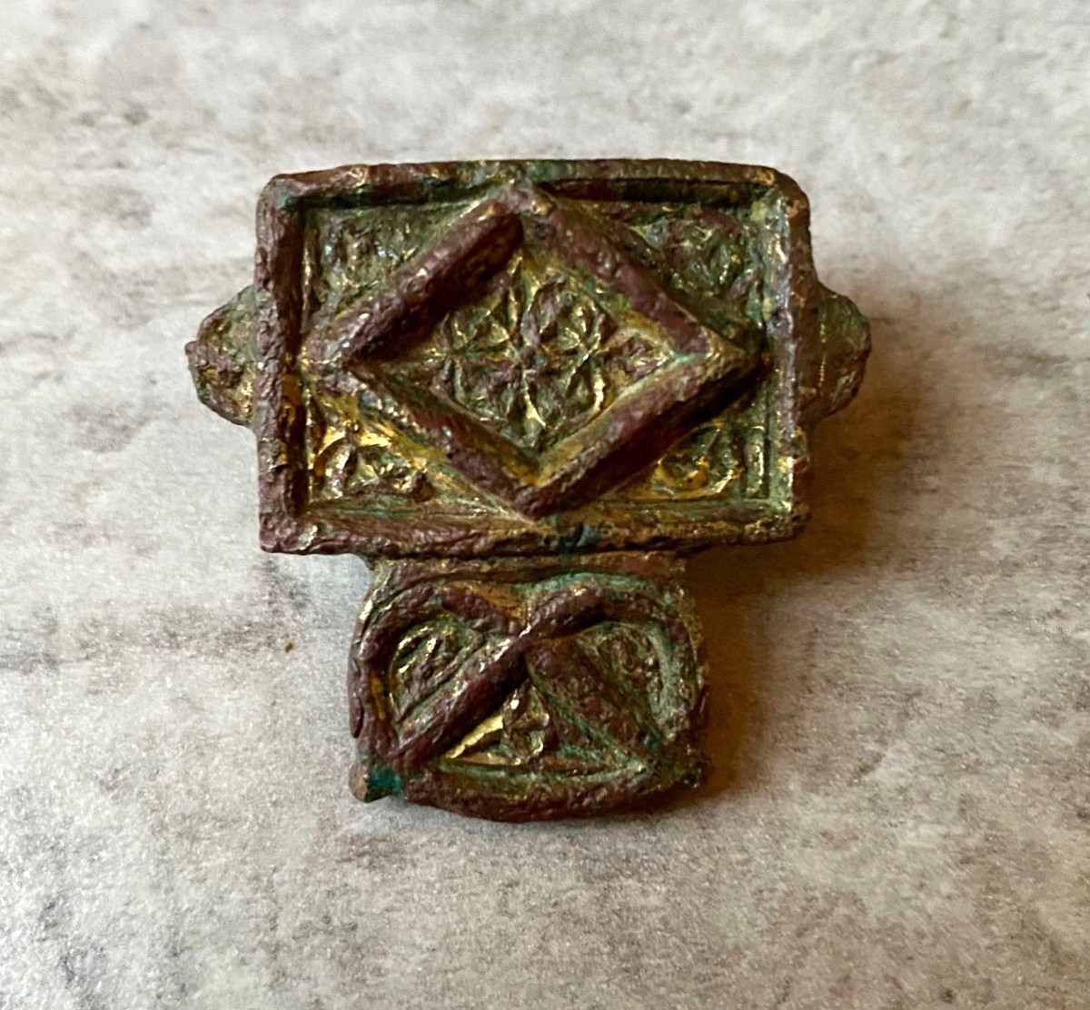 Anglo-saxon Gilt Bronze Scabbard Mount, Circa 5th-7th Century Ad-photo-2
