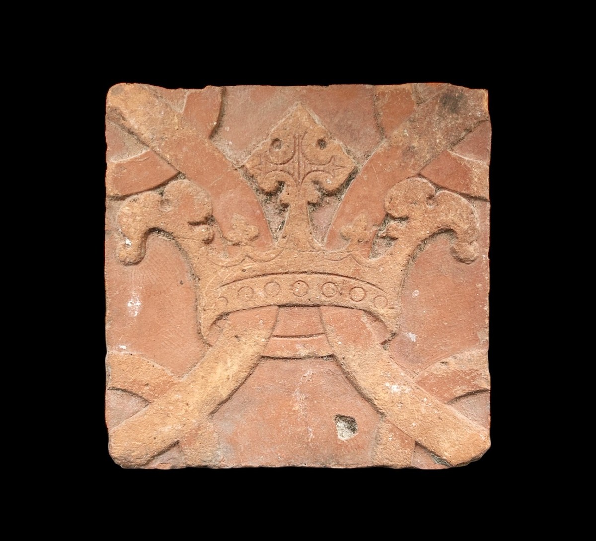 Un Carreau de Pavement Allemand à Décor de Couronne-XVe Siècle