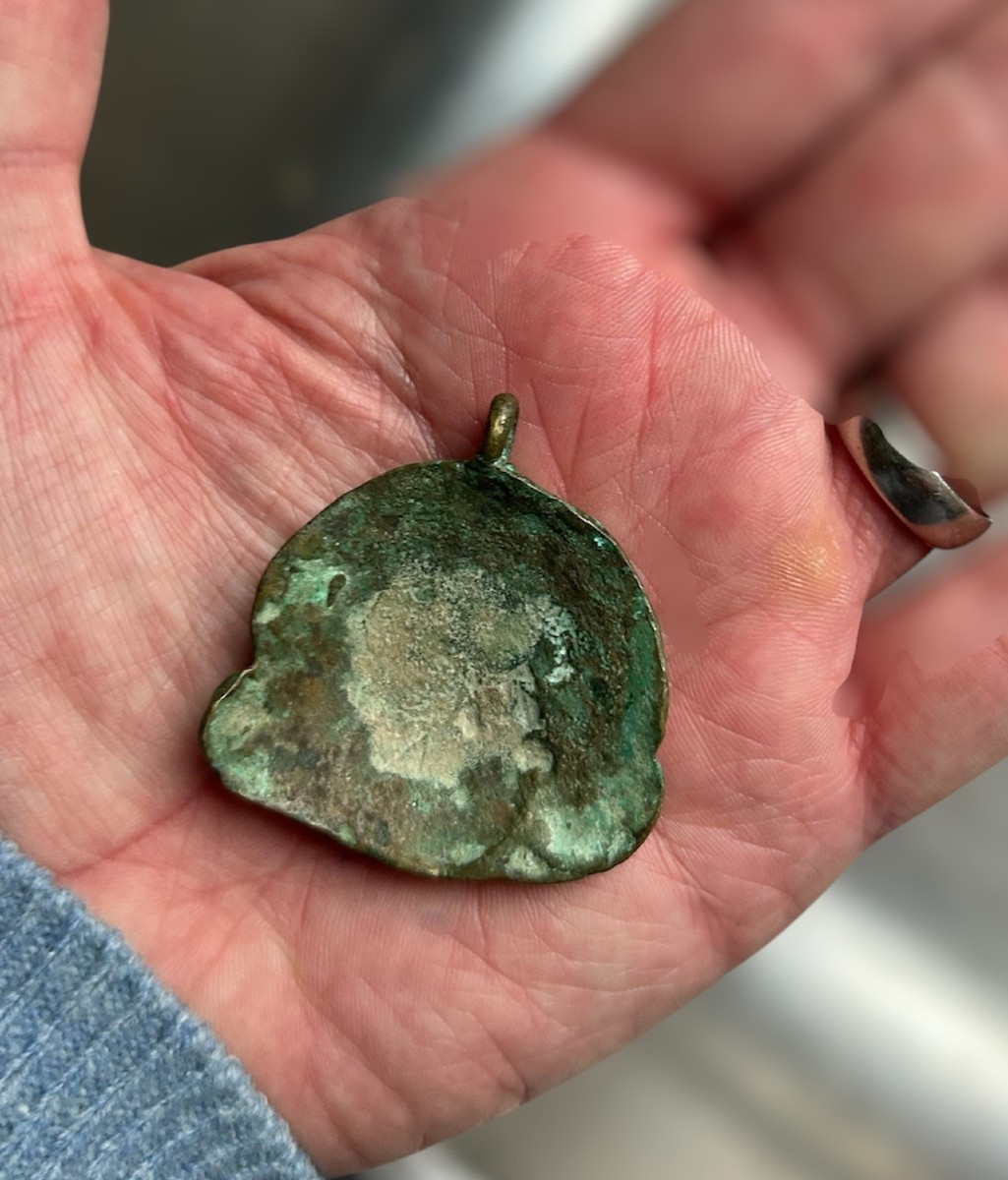 A Large Pendant Representing A Roman Theatre Mask, 1st-2nd Century Ad.-photo-3