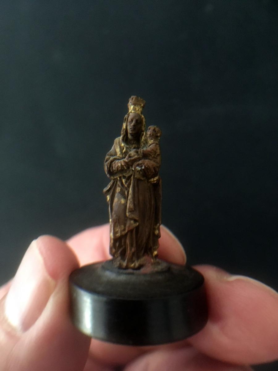 Masterpiece: Madonna Flemish 16th Century 3,2cm.!