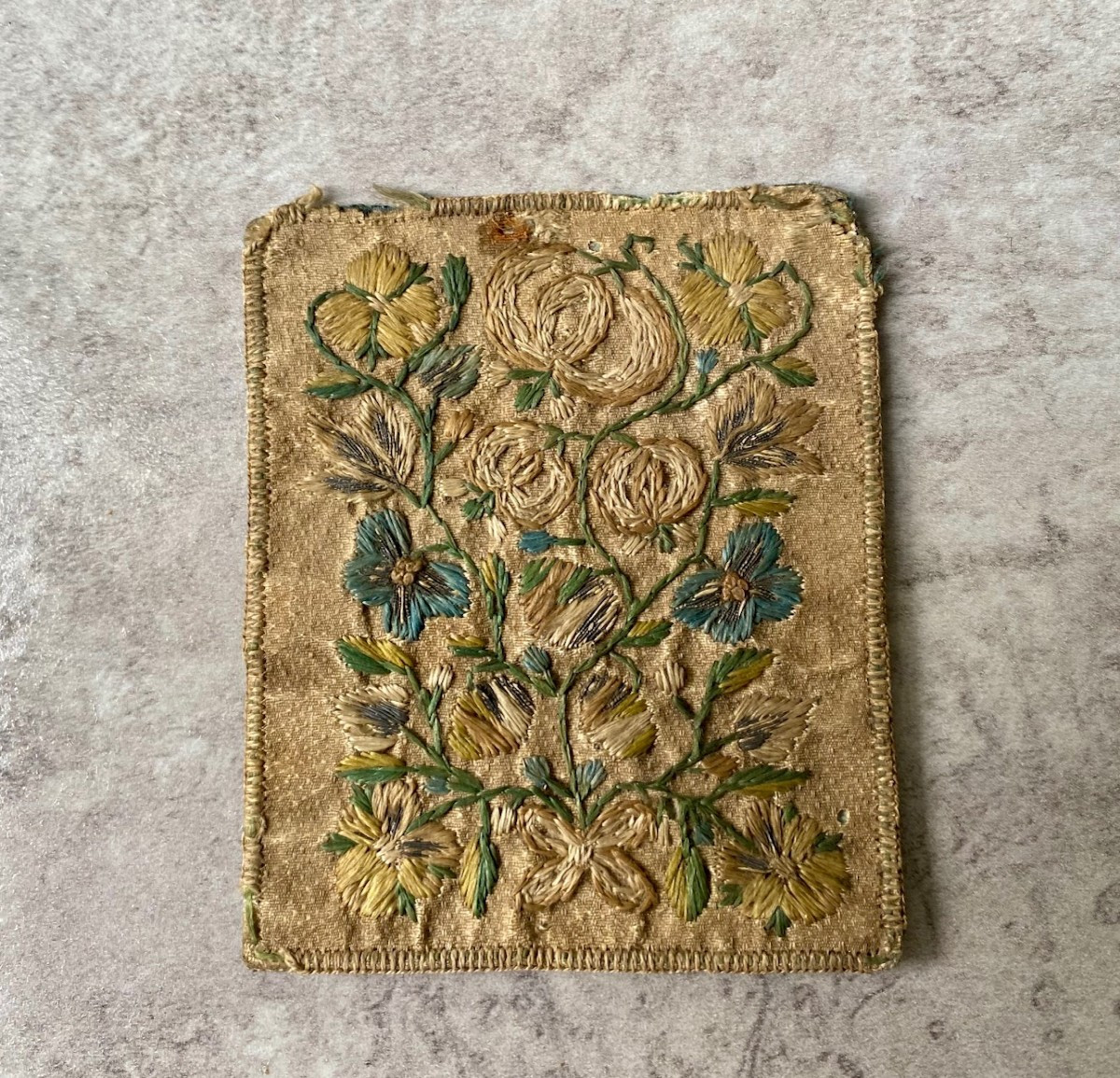 Embroidered Fragment Of A Scapular Of The Virgin Mary, 18th Century-photo-3