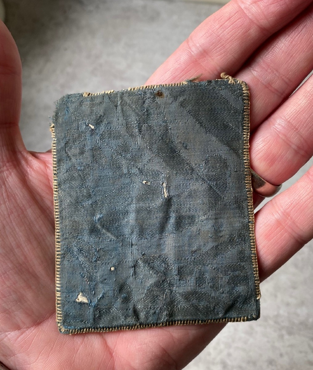 Embroidered Fragment Of A Scapular Of The Virgin Mary, 18th Century-photo-4