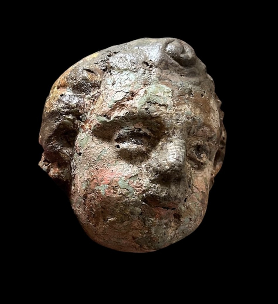 Tête de Chérubin en Chêne, XVIIe Siècle-photo-3