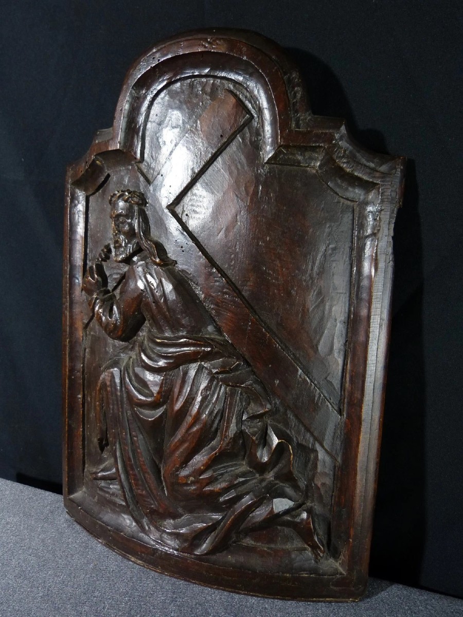 Porte de Tabernacle Représentant Le Christ portant sa Croix, 17e Siecle-photo-4