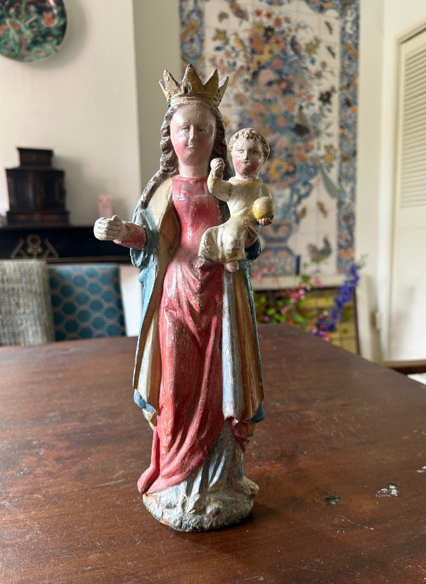 Madonna And Child, Mechelen, 16th Century-photo-3
