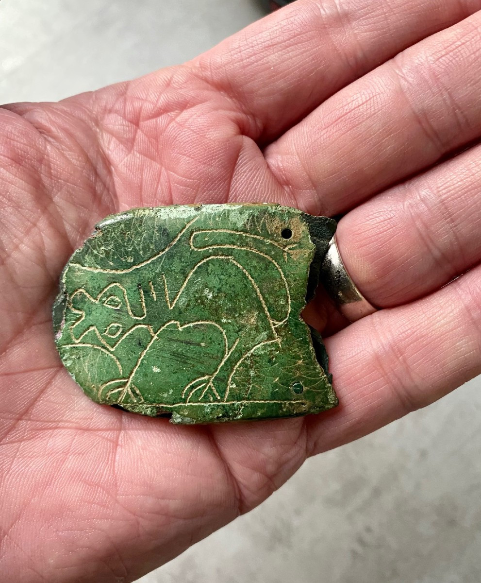 A Large Medieval Buckle With A Lioness-feline Beast, Circa, 12th-13th Century A.d. Or Earlier-photo-2
