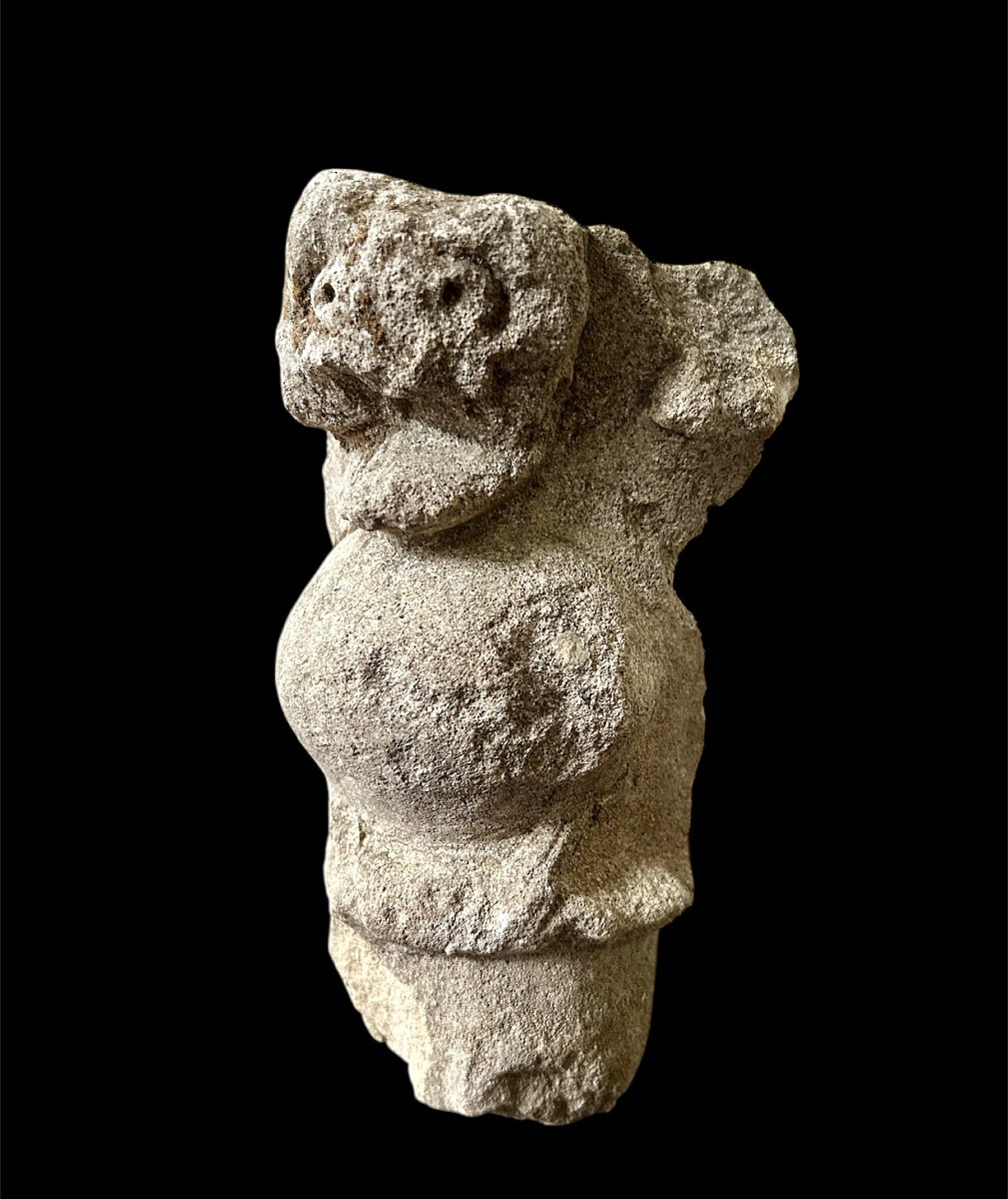 12th Century Stone Capital Depicting A Cockatrice