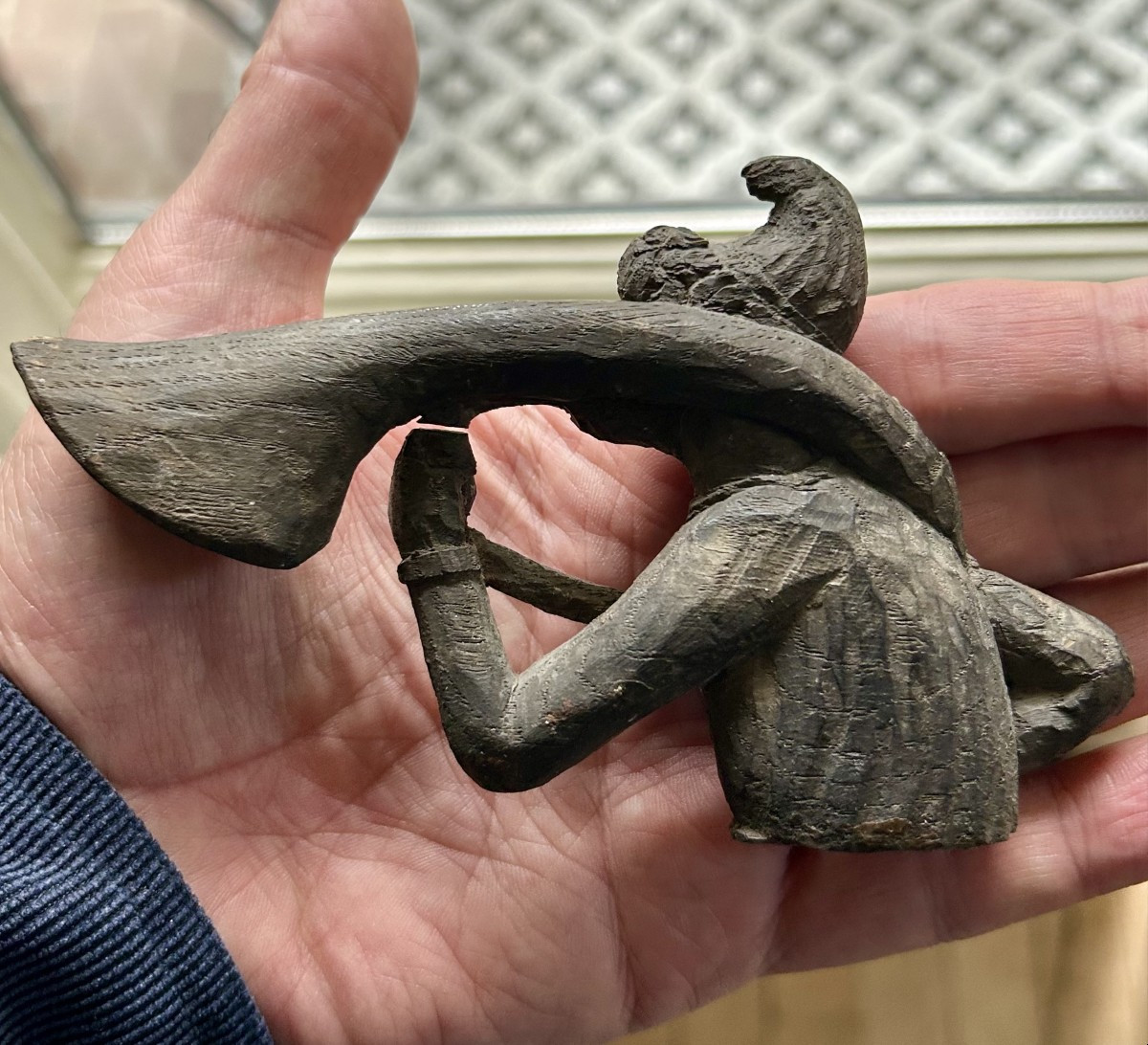 Fragment Représentant un Homme Soufflant dans un Cor et Coiffé d'un Bonnet Phrygien, XVe Siècle-photo-3
