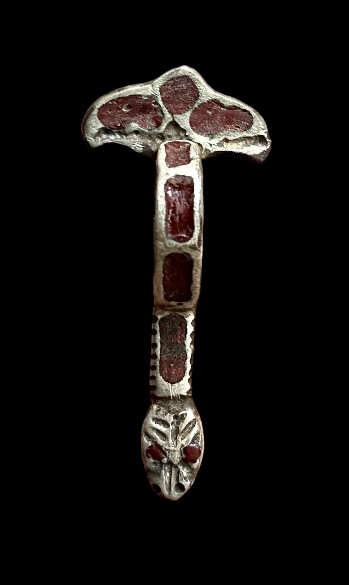 An Early Silver Merovingian Fibula-brooch, Circa 6th Century Ad-photo-2