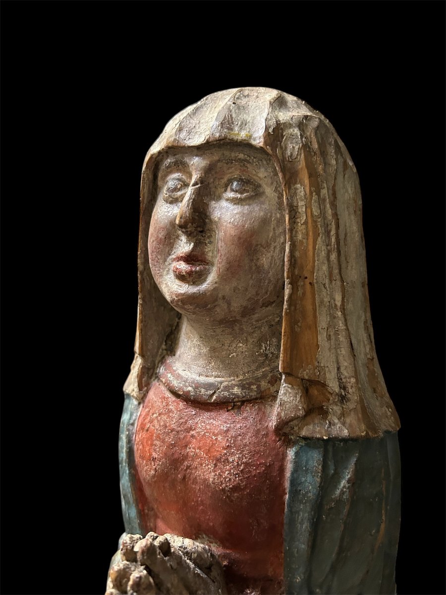 Large Polychrome Statue Of The Virgin Mary, Northern Swabia, 15th–16th Century-photo-2
