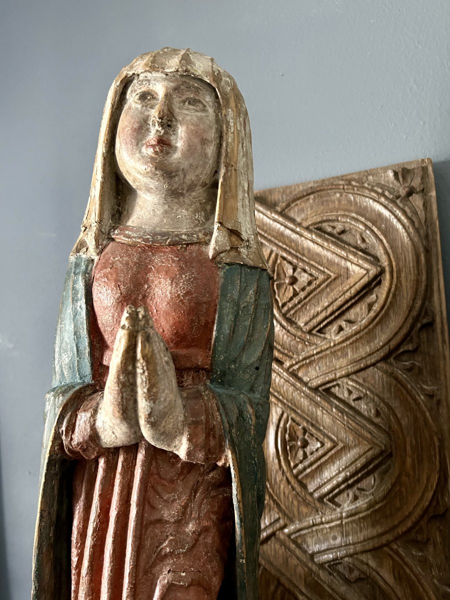 Large Polychrome Statue Of The Virgin Mary, Northern Swabia, 15th–16th Century-photo-2