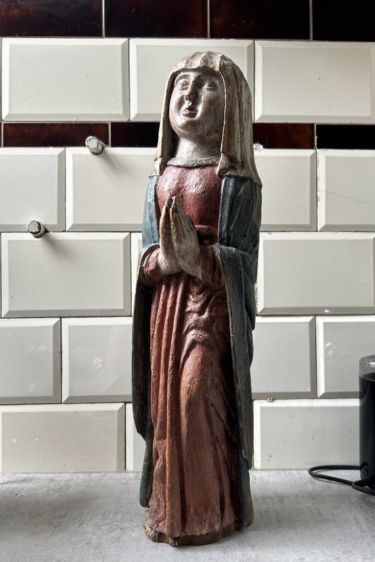 Large Polychrome Statue Of The Virgin Mary, Northern Swabia, 15th–16th Century-photo-3
